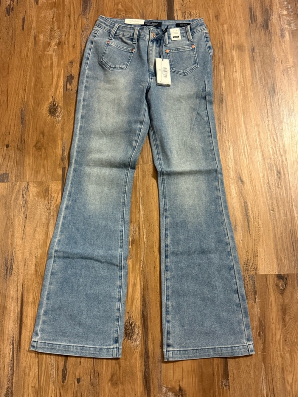 Judy Blue Light Blue Flare Jeans - Subtle Washed Finish